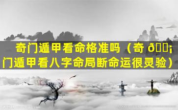 奇门遁甲看命格准吗（奇 🐡 门遁甲看八字命局断命运很灵验）